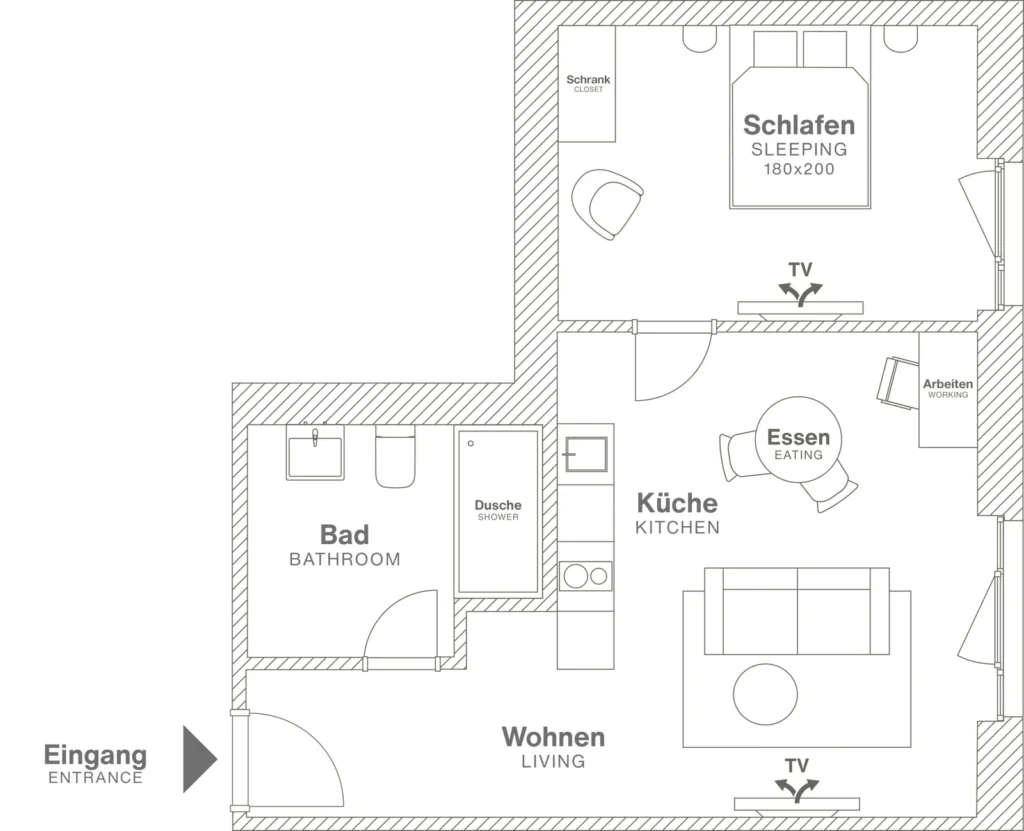 Layout of the Luxury apartment, ipartment Berlin Airport