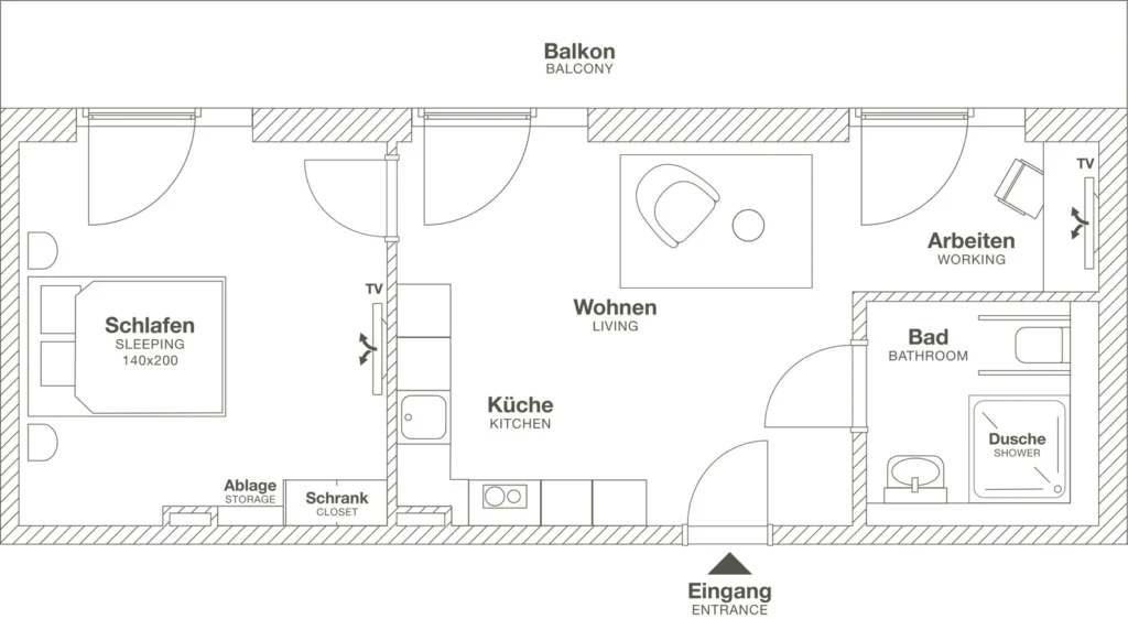 Layout of the Luxury apartment, ipartment Böblingen-Sindelfingen