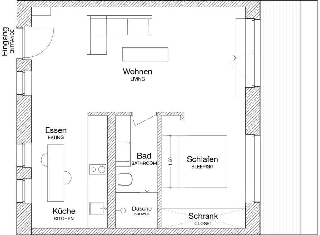 Layout of the Luxury apartment (Variant 1), ipartment Cologne Mülheim