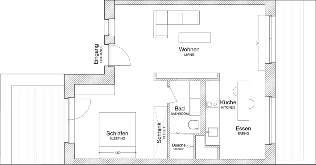 Layout of the Luxury apartment (Variant 2), ipartment Cologne Mülheim