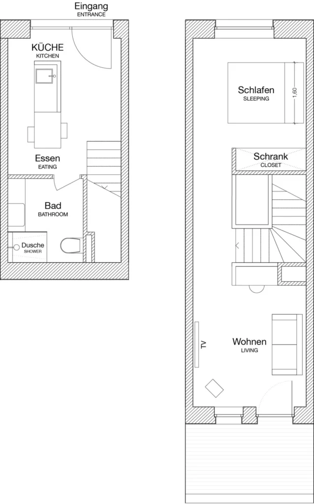 Layout of the Medium apartment (Variant 1), ipartment Cologne Mülheim