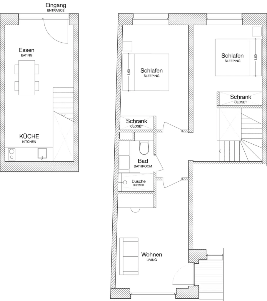 Layout of the Xtra Luxury apartment, ipartment Cologne Mülheim