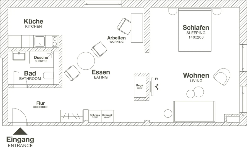 Layout of the Luxury apartment (Variant 3), ipartment Wolfsburg